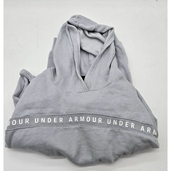 Under Armour Grey Cropped Hooded Sweatshirt M - Picture 1 of 6